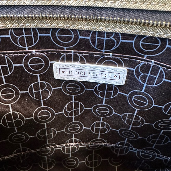 Henri Bendel New York West 57th Metallic Gold Saffiano Leather Cosmetic Clutch - Picture 9 of 13